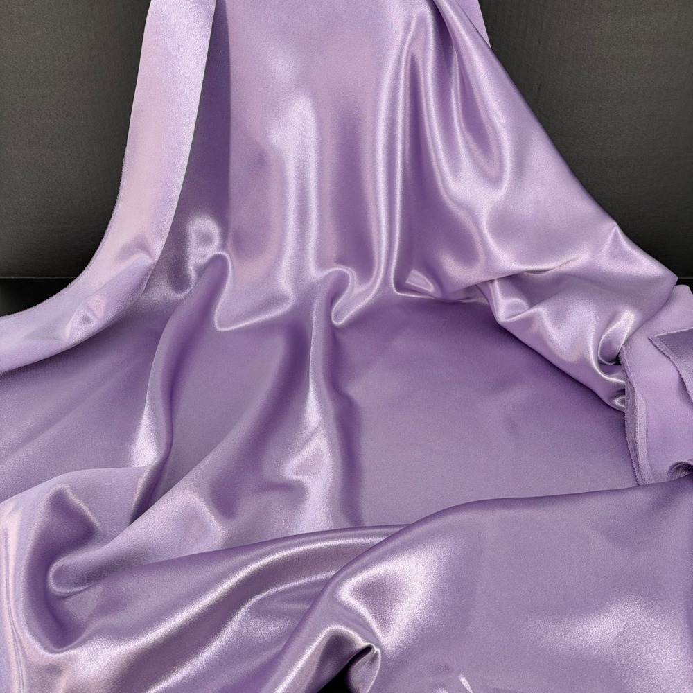 Satin Fabric Lavender Purple 46x148 Silky Shiny Crafting Sewing DIY Bridal Lux